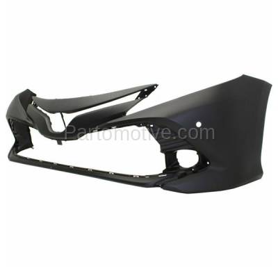 Aftermarket Replacement - BUC-4051FC CAPA 2018-2019 Toyota Camry (L, LE, Hybrid LE) Front Bumper Cover Assembly (without Park Assist Sensor Holes) Primed Plastic - Image 2