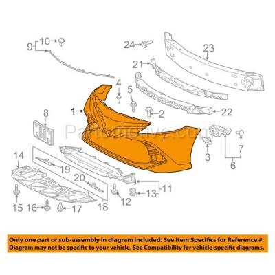 Aftermarket Replacement - BUC-4051FC CAPA 2018-2019 Toyota Camry (L, LE, Hybrid LE) Front Bumper Cover Assembly (without Park Assist Sensor Holes) Primed Plastic - Image 3