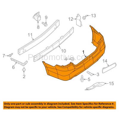 Aftermarket Replacement - BUC-3999RC CAPA 2016-2019 Nissan Sentra (Except SR Model) (Standard Type) Rear Bumper Cover Assembly Primed Top Textured Bottom Plastic - Image 3