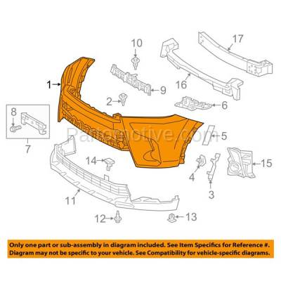 Aftermarket Replacement - BUC-4048FC CAPA 2017-2019 Toyota Highlander Front Upper Bumper Cover Assembly (with Park Assist Sensor Holes) with Fog Lamp Cutouts Plastic - Image 3