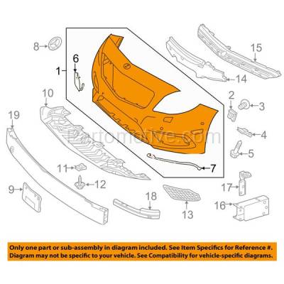 Aftermarket Replacement - BUC-3905FC CAPA 14-16 CLA250 w/o AMG Package Front Bumper Cover Assembly w/Park Aid Sensor Holes - Image 3