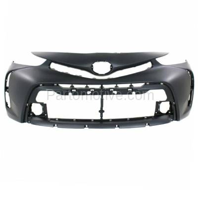 Aftermarket Replacement - BUC-4033FC CAPA 2015-2017 Toyota Prius V 1.8L Front Bumper Cover Assembly (without Park Assist Sensor Holes) Primed Paint to Match Plastic - Image 1