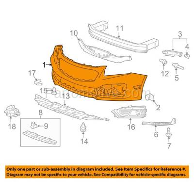 Aftermarket Replacement - BUC-3679FC CAPA 2015 Chevrolet Cruze & 2016 Cruze Limited LT/LTZ (with RS Package) Front Bumper Cover Assembly without Park Assist Sensor - Image 3