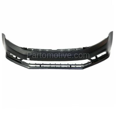 Aftermarket Replacement - BUC-4091FC CAPA 2015-2018 Volkswagen Jetta Front Bumper Cover Assembly without Headlight Washer & Park Assist Sensor Holes Primed Plastic - Image 1