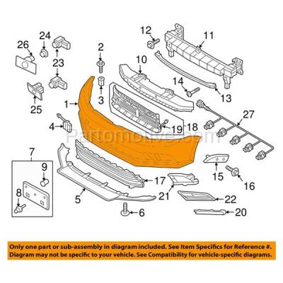 Aftermarket Replacement - BUC-4091FC CAPA 2015-2018 Volkswagen Jetta Front Bumper Cover Assembly without Headlight Washer & Park Assist Sensor Holes Primed Plastic - Image 3