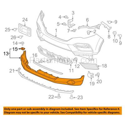 Aftermarket Replacement - BUC-3713FC CAPA 2016-2018 Honda Pilot (Elite, Touring) (For Models with Chrome Trim) Front Lower Bumper Cover Assembly Textured Plastic - Image 3