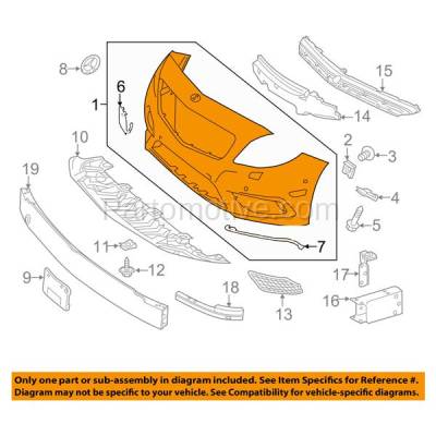 Aftermarket Replacement - BUC-3904FC CAPA 2014-2016 Mercedes-Benz CLA250 (without AMG Styling Package) Front Bumper Cover Assembly without Park Aid Sensor Holes - Image 3