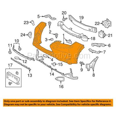 Aftermarket Replacement - BUC-3823FC CAPA 2015-2017 Lexus NX200t & NX300h (without F Sport Package) Front Bumper Cover Assembly with Park Aid Sensor & Washer Holes - Image 3