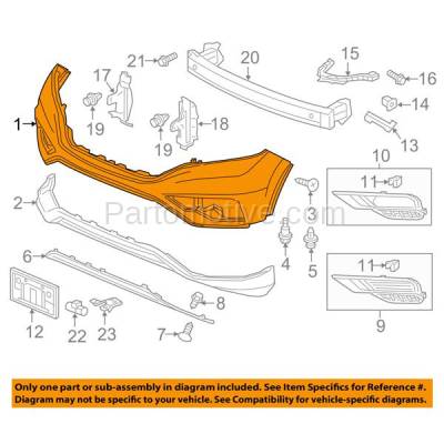 Aftermarket Replacement - BUC-3706FC CAPA 2015-2016 Honda CR-V (2.4 Liter Engine) Front Upper Bumper Cover Assembly (without Park Assist Sensor Holes) Primed Plastic - Image 3