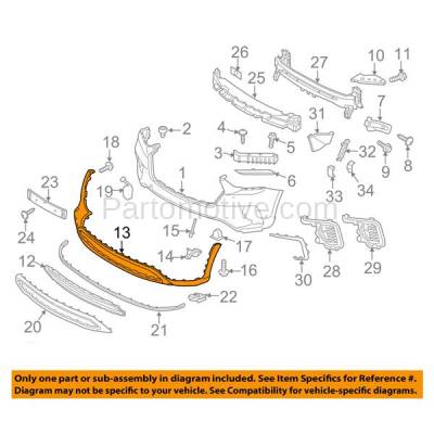 Aftermarket Replacement - BUC-3745FC CAPA 2017-2018 Hyundai Santa Fe & 2017-2019 Santa Fe XL (3.3 Liter V6 Engine) Front Lower Bumper Cover Assembly Textured Plastic - Image 3