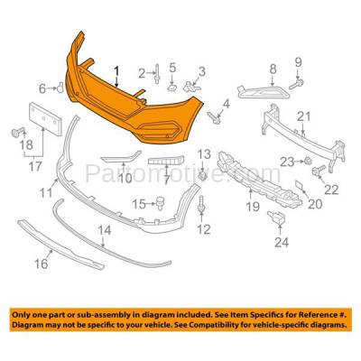 Aftermarket Replacement - BUC-3741FC CAPA 2016-2018 Hyundai Tucson Front Bumper Cover Assembly without Park Assist Sensor Holes (with Tow & Fog Light Holes) Primed Plastic - Image 3