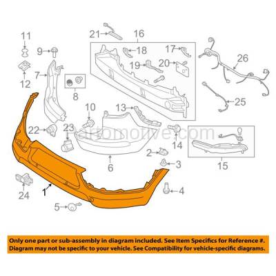 Aftermarket Replacement - BUC-3793RC CAPA 2014-2016 Kia Sportage 2.4L (EX, EX Luxury, LX) Rear Bumper Cover Assembly (without Park Assist Sensor Holes) Textured Plastic - Image 3