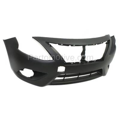 Aftermarket Replacement - BUC-3981FC CAPA 2015-2019 Nissan Versa Sedan (without Chrome Insert) Front Bumper Cover Assembly (with Fog Lamp Holes) Primed Plastic - Image 2