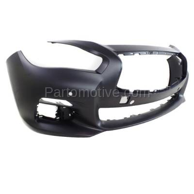 Aftermarket Replacement - BUC-3766FC CAPA 2014-2017 Infiniti Q50 (Hybrid Sport, Red Sport, Sport) Front Bumper Cover Assembly (without Object Sensor Holes) Primed Plastic - Image 2