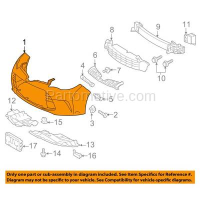 Aftermarket Replacement - BUC-4038FC CAPA 2016-2018 Toyota Avalon & Avalon Hybrid Front Bumper Cover Assembly (without Park Assist Sensor Holes) Primed Plastic - Image 3