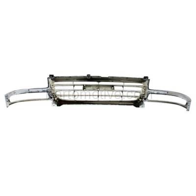 Aftermarket Replacement - GRL-1676P 2003-2007 GMC Sierra (1500, 1500HD, 2500) Truck Front Center Grille Assembly Chrome Shell & Insert Plastic without Emblem - Image 3