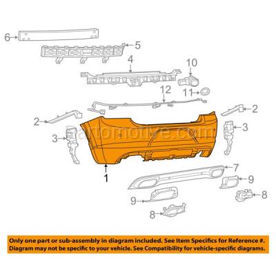 Aftermarket Replacement - BUC-3652RC CAPA 2015-2019 Dodge Charger Rear Bumper Cover Assembly (without Tow Hook & Park Assist Sensor Holes) without Side Vent Style - Image 3