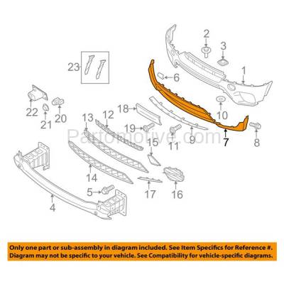 Aftermarket Replacement - BUC-3595FC CAPA 2011-2013 BMW X5 (without M Sport Package) Front Lower Bumper Cover Assembly (with Park Assist Sensor Holes) Dark Gray Textured Plastic - Image 3