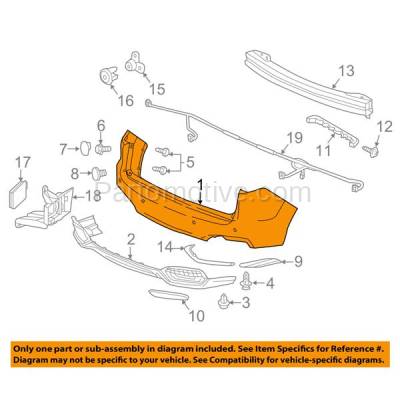 Aftermarket Replacement - BUC-3538RC CAPA 2016-2018 Acura RDX Rear Upper Bumper Cover Assembly (without Park Assist Sensor Holes) (without Tow Hook Hole) Primed Plastic - Image 3