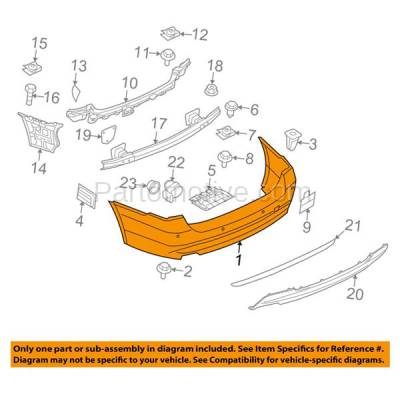 Aftermarket Replacement - BUC-3597RC CAPA 2007-2010 BMW 335i & 335xi (without M Sport Package) Rear Bumper Cover Assembly (with Park Distance Sensor Holes) Primed - Image 3