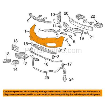 Aftermarket Replacement - BUC-3531FC CAPA 2016-2019 Acura ILX Front Bumper Cover Assembly (without Park Assist Sensor Holes) (with Fog Lamp Cutout) Primed Plastic - Image 3