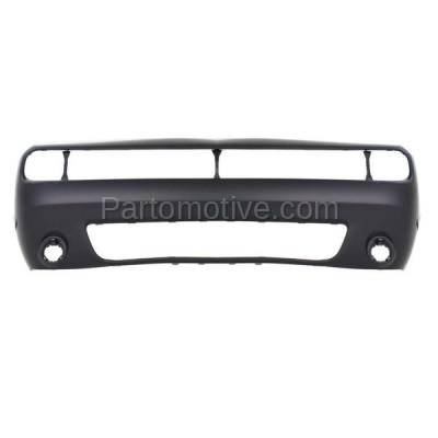 Aftermarket Replacement - BUC-3636FC CAPA 2015-2019 Dodge Challenger (Models without Wide Body) Front Bumper Cover Assembly (with Round Fog Lamp Holes) Primed Plastic - Image 1