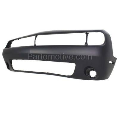 Aftermarket Replacement - BUC-3636FC CAPA 2015-2019 Dodge Challenger (Models without Wide Body) Front Bumper Cover Assembly (with Round Fog Lamp Holes) Primed Plastic - Image 2