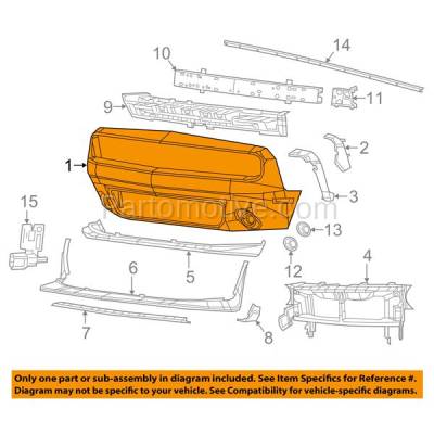 Aftermarket Replacement - BUC-3636FC CAPA 2015-2019 Dodge Challenger (Models without Wide Body) Front Bumper Cover Assembly (with Round Fog Lamp Holes) Primed Plastic - Image 3