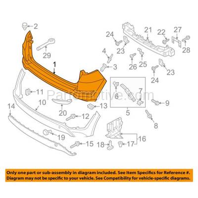 Aftermarket Replacement - BUC-3757RC CAPA 2016-2018 Hyundai Tucson Rear Upper Bumper Cover Assembly (with Park Assist Sensor Holes) Primed Paint to Match Plastic - Image 3