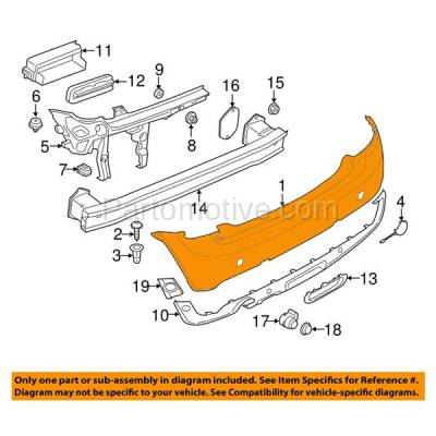 Aftermarket Replacement - BUC-3966RC CAPA 2015-2019 Mini Cooper Hatchback 4-Door (without John Cooper Works) Rear Bumper Cover Assembly without Park Aid Sensor Holes - Image 3
