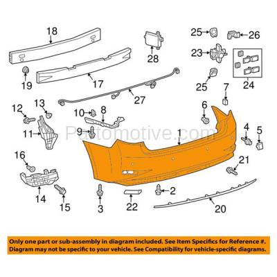 Aftermarket Replacement - BUC-3859RC CAPA 2016-2018 Lexus ES350 (Japan Built) 3.5L Rear Bumper Cover Assembly (without Park Assist Sensor & Tow Hook Holes) Plastic - Image 3