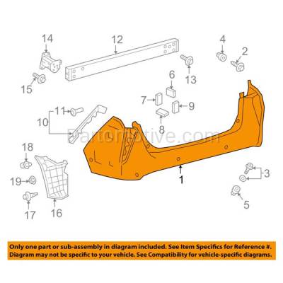 Aftermarket Replacement - BUC-4058RC CAPA 2016-2018 Toyota Prius 1.8L (Hatchback 4-Door) Rear Bumper Cover Assembly (without Park Assist Sensor Holes) Primed Plastic - Image 3