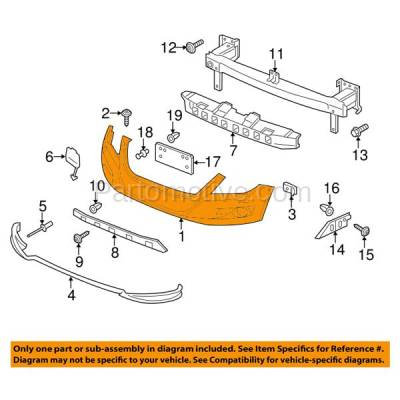 Aftermarket Replacement - BUC-4084FC CAPA 2012-2017 Volkswagen Tiguan & 2017-2018 VW Tiguan Limited Front Bumper Cover Assembly without Headlight Washer Holes - Image 3