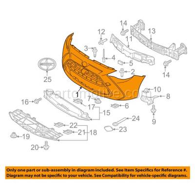 Aftermarket Replacement - BUC-4037FC CAPA 2016 Scion iA & 2016-2019 Toyota Yaris & 2017-2018 Yaris iA Front Bumper Cover Assembly without Park Assist Sensor Holes - Image 3