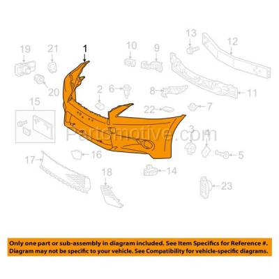 Aftermarket Replacement - BUC-3818FC CAPA 2014-2015 Lexus GS350 & GS450h (without F Sport) Front Bumper Cover Assembly (with Park Assist Sensor Holes) Primed Plastic - Image 3