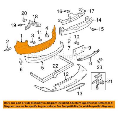 Aftermarket Replacement - BUC-4095RC CAPA 2009-2011 Volkswagen Tiguan (2.0 Liter Turbocharged Engine) Rear Upper Bumper Cover Assembly Primed Paint to Match Plastic - Image 3