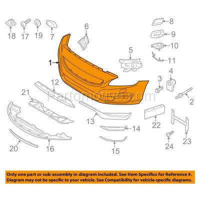 Aftermarket Replacement - BUC-4078FC CAPA 2014-2016 Volvo S60/V60 Front Bumper Cover Assembly (with Headlight Washer Holes) without Park Assist Sensor Holes Primed - Image 3
