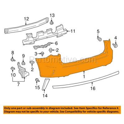 Aftermarket Replacement - BUC-3863RC CAPA 2016-2019 Lexus RX350 & RX450h (Canada Built) Rear Bumper Cover Assembly (with Park Assist Sensor Holes) Primed Plastic - Image 3