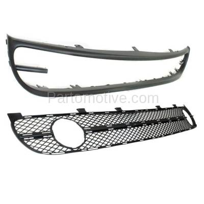 Aftermarket Replacement - GRL-2588 & GRT-1276 2001-2005 Volkswagen Beetle (Convertible & Hatchback) Front Bumper Cover Lower Grille Insert & Frame Kit Assembly Matte Black Plastic - Image 2