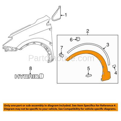 Aftermarket Replacement - FDF-1059LC CAPA 2013-2015 Toyota RAV4 (USA Built) Front Fender Flare Wheel Opening Molding Trim Black Textured Plastic Left Driver Side - Image 3
