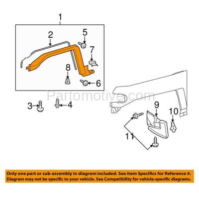 Aftermarket Replacement - FDF-1060LC & FDF-1060RC CAPA 2007-2014 Toyota FJ Cruiser (Base, Trail Teams Special Edition, TRD) Front Fender Flare Wheel Opening Molding SET PAIR Left & Right Side - Image 3