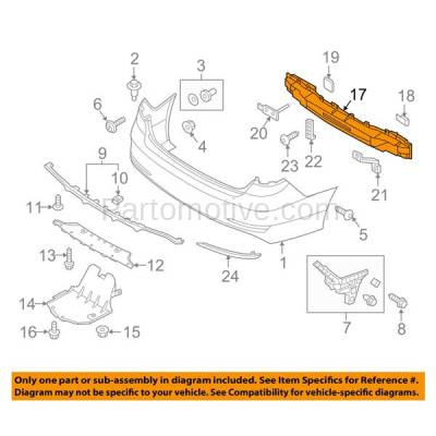 Aftermarket Replacement - BRF-1477RC CAPA 2015-2017 Hyundai Sonata (excluding Hybrid) (From 04/2014 Production Date) Rear Bumper Crossmember Reinforcement Fiberglass - Image 3
