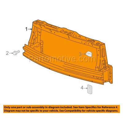 Aftermarket Replacement - RSP-1316 2013-2015 Chevrolet Spark (LS, LT) Hatchback 4-Door (1.2 Liter Engine) (without EV) Front Radiator Support Core Assembly Primed Steel - Image 3