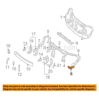 Aftermarket Replacement - RSP-1515R 2003-2009 Mercedes-Benz CLK-Class (Convertible & Coupe) Front Radiator Support Lower Side Bracket Brace Panel Right Passenger Side - Image 3