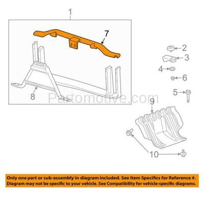 Aftermarket Replacement - RSP-1310 2002-2006 Cadillac Escalade/Avalnache & 2000-2006 Suburban/Tahoe/Yukon & 1999-2005 Silverado/Sierra Pickup Truck Radiator Support Upper Tie Bar - Image 3