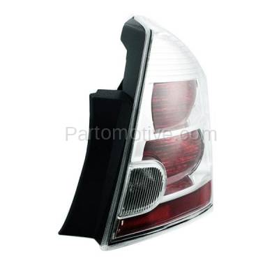 Aftermarket Replacement - TLT-1303R 2007-2009 Nissan Sentra (4Cyl, 2.0L Engine) Rear Taillight Taillamp Assembly Red Clear Lens & Housing with Bulb Right Passenger Side - Image 2