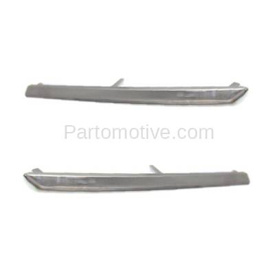 Aftermarket Replacement - GRT-1096L & GRT-1096R 13 14 15 Accord Front Lower Grille Trim Grill Molding Chrome Left Right SET PAIR - Image 2