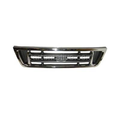 Aftermarket Replacement - GRL-1478C CAPA 2003-2007 Ford E-Series (E150 E250 E350 E450 E550) Front Face Bar Grille Assembly Chrome Shell Painted Gray Insert Plastic - Image 2