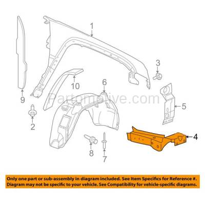 Aftermarket Replacement - FDS-1007LC CAPA 2005-2010 Jeep Grand Cherokee & 2006-2010 Commander Front Fender Brace Support Bracket Black Steel Left Driver Side - Image 3