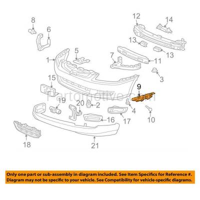 Aftermarket Replacement - BRT-1056FL 03-07 Accord Front Bumper Cover Face Bar Retainer Mounting Brace Support Bracket Plastic Left Driver Side - Image 3